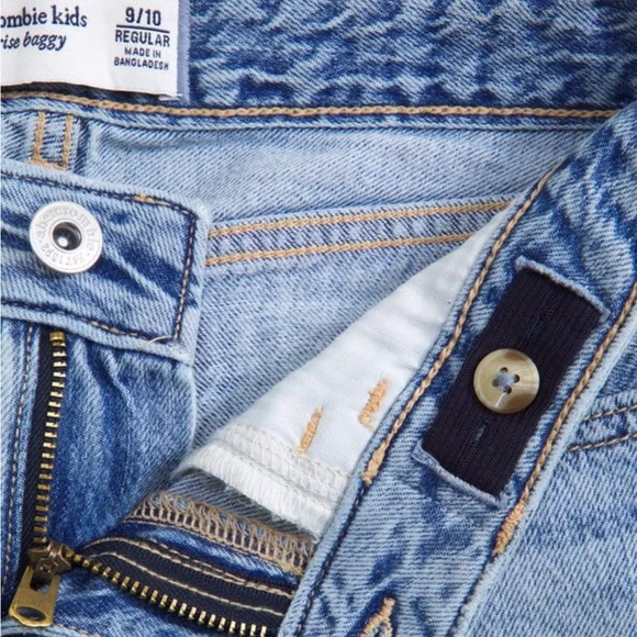 NWT 17/18 Abercrombie Kids Light Blue Wide-Leg Jeans - Picture 3 of 3